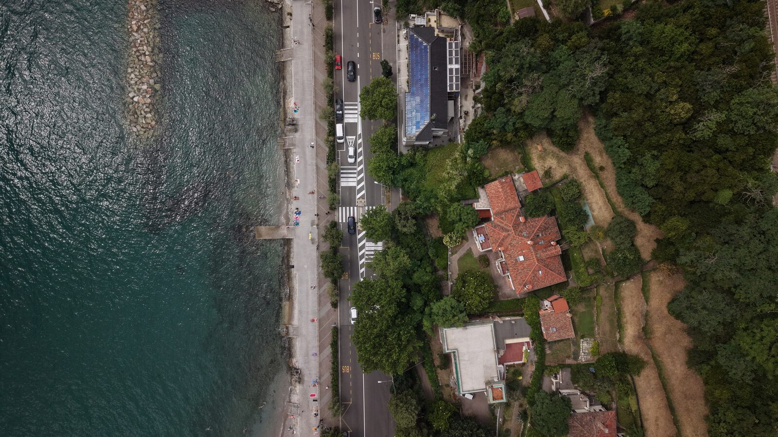 Aus der Luft – Villa Barcola, Triest